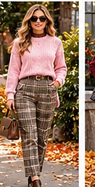 Burgundy cardigan with black wide-leg jeans and ballet flats